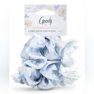 LoveShackFancy x Goody Large Satin Scrunchies "Everblooming Rosettes" Set of 3